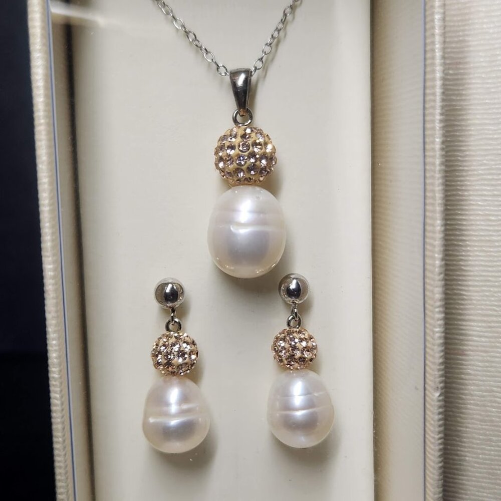 NEW Honora Cultured Pearls Necklace Earrings Boxed Gift Set Jewelry Brand New Ma - Picture 3 of 12